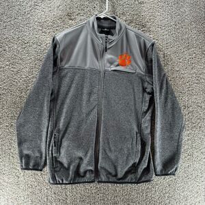 Clemson Tigers Jacket Mens Large Gray Full Zip Colosseum NCAA Football Adult